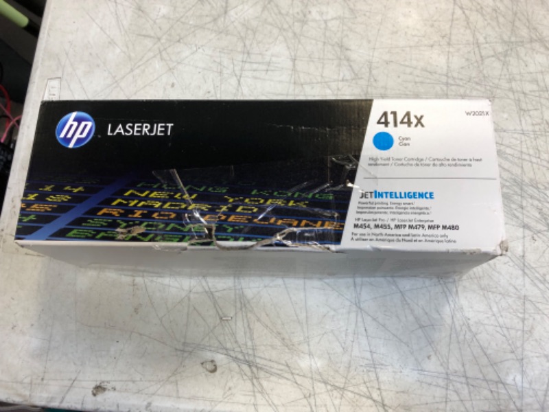 Photo 2 of HP 414X Cyan High-yield Toner Cartridge | Works with HP Color LaserJet Enterprise M455dn, MFP M480f; HP Color LaserJet Pro M454 Series, HP Color LaserJet Pro MFP M479 Series | W2021X