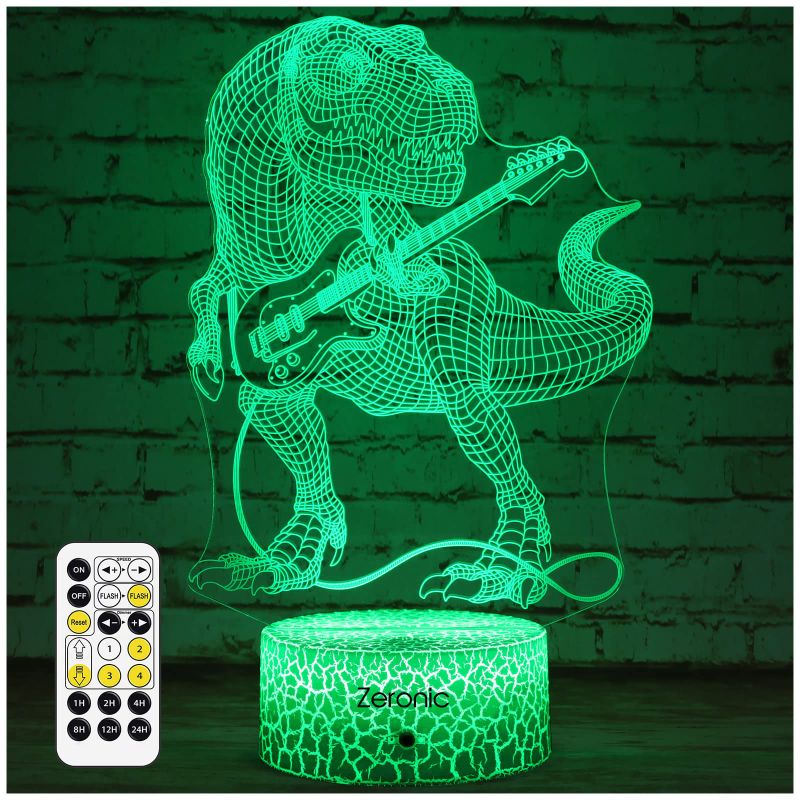 Photo 1 of ZERONIC Dinosaur Toys 3D Night Light with Remote & Smart Touch 7 Colors Changing Dimmable TRex Toys 1 2 3 4 5 6 7 8 Year Old Boy or Girl Gifts (T-Rex)
