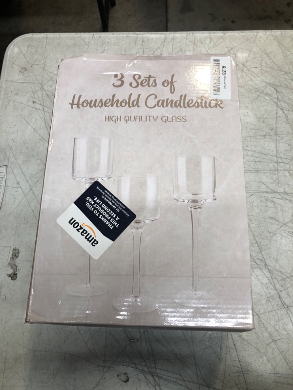 Photo 3 of 10"/12"/14" X 3.5" CANDLESTICK CLEAR SET/3
