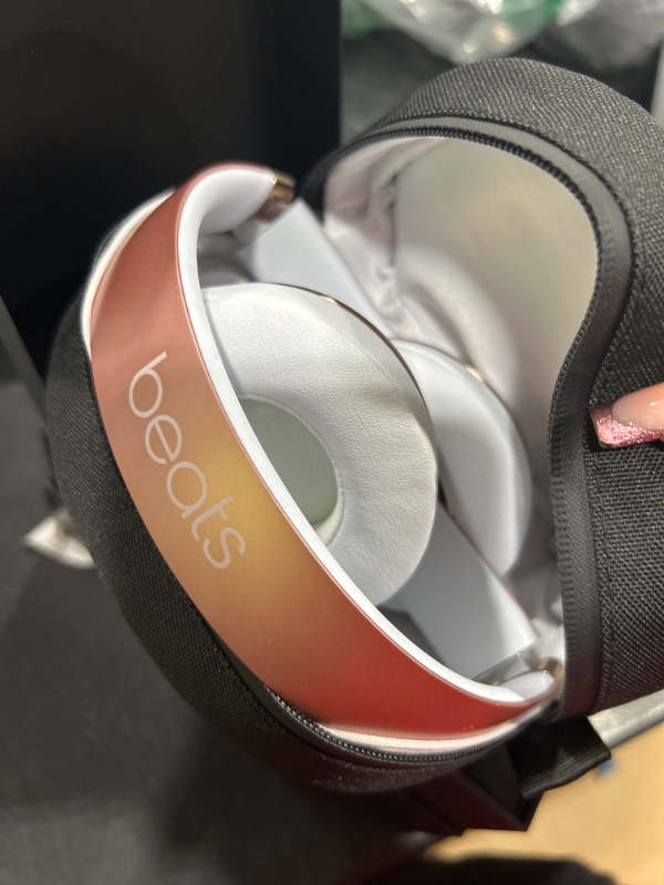 Photo 4 of Beats Solo3 Wireless On-Ear Headphones - Apple W1 Headphone Chip, Class 1 Bluetooth, 40 Hours of Listening Time, Built-in Microphone - Rose Gold