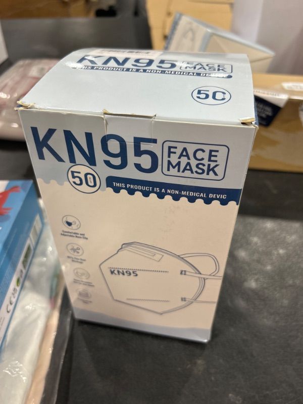 Photo 2 of YIDERBO KN95 Face Masks 50Pack, 5-Ply Breathable Disposable Face Mask Filter Efficiency?95%, White White-50