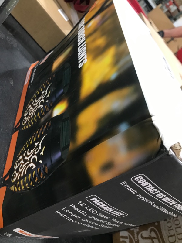 Photo 1 of Solar Lights Outdoor 12 Pack, Solar Torch Light with Flickering Flame, Waterproof Outdoor Lighting Solar Powered Pathway Lights, Decoration Lighting for Garden Yard Patio, Auto On/Off 12-Pack Normal