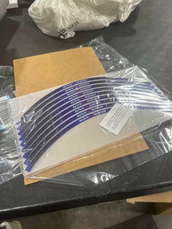 Photo 1 of Motorcycle Reflective Rim Tapes Sticker Stripe for Suzuki GSXR600 K1/GSXR600 K4/GSXR600 K6/GSXR600 K8/GSXR600 K9 2011-2019 Rim Wheel Decal Stickers 17 inch,(Black and Blue)