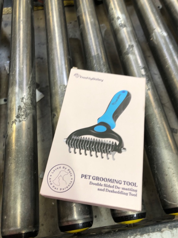 Photo 2 of Freshly Bailey Dog and Cat Dematting Tools - “Miracle” Undercoat Rake/Comb - Safe Dog Detangler and Cat Brush for Matted Hair/Fur - Easiest Pet Grooming Tool for Long Hair and Shedding - Husky Brush