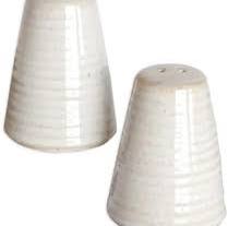 Photo 1 of 100 North Cone Shape Rib Design, Antique White 3.15 x 2.36 Inches Glazed Ceramic Salt-N-Pepper Shaker Set