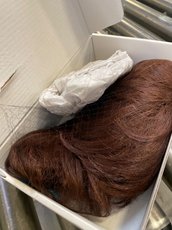 Photo 1 of BLONDE UNICORN Reddish Brown Pixie Cut Wig for Women, Short Wigs with Bangs, Fiber & Remy Human Hair Blend,Natural Daily Use Hair Wig