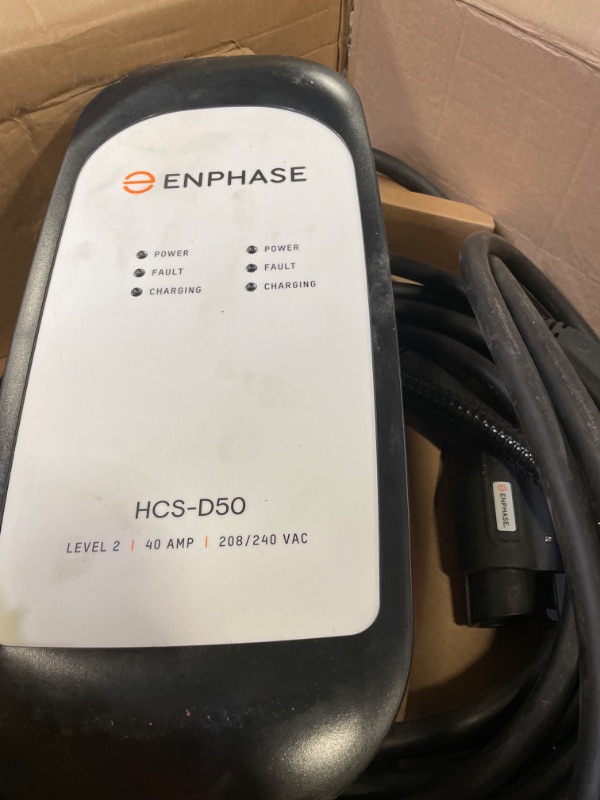 Photo 2 of 40 Amp Dual EV Charger, Enphase HCS-D50, 240v, 9.6kW Power, 5-Year Warranty, Safety Certified, J1772 Connectors, Hardwired, 25ft Cables, Formerly ClipperCreek