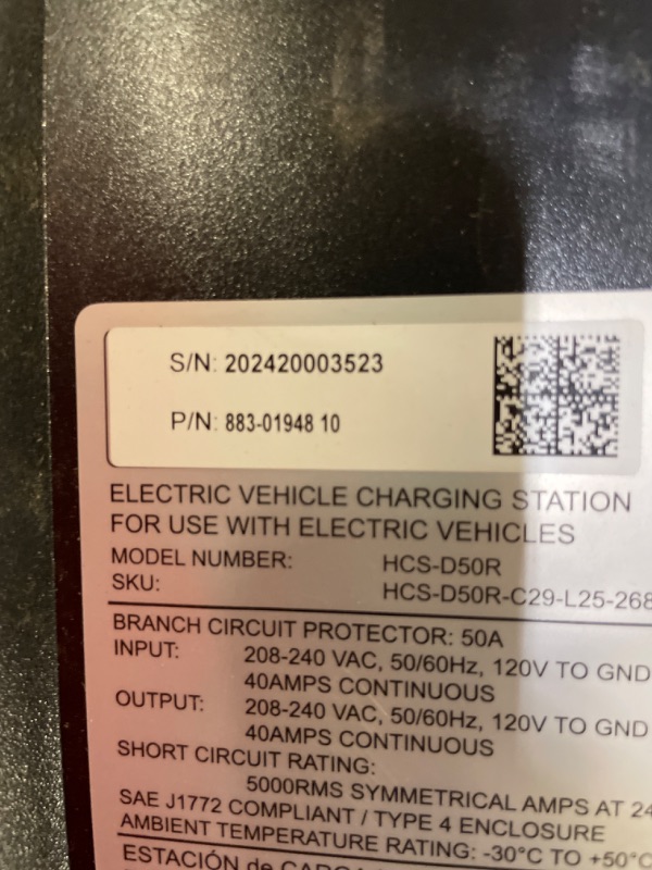 Photo 1 of 40 Amp Dual EV Charger, Enphase HCS-D50, 240v, 9.6kW Power, 5-Year Warranty, Safety Certified, J1772 Connectors, Hardwired, 25ft Cables, Formerly ClipperCreek