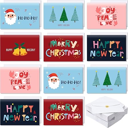 Photo 1 of 150 Set Christmas Cards with Envelopes Blank Inside Christmas Cards Bulk Boxed Vintage Christmas Cards 6 Unique Designs Christmas Cards Holiday Greeting Cards with 150 Envelopes