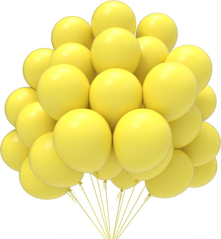 Photo 1 of JOYYPOP Yellow Balloons 100 Pcs Yellow Party Latex Balloons, 12 Inch Yellow Latex Balloons for Sunflower Carnival Bee Birthday Baby Shower Anniversary Party Decorations
