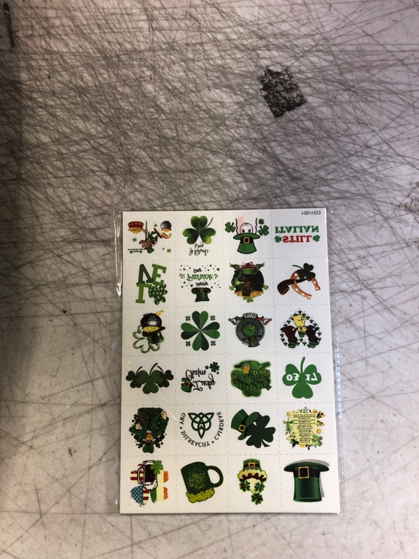 Photo 2 of Zomme 192 PCS Unique Design St Patricks Day Tattoos, Include Shamrock Tattoos, Green Temporary Tattoos and St. Patrick's Day Tattoos Stickers, Lucky Clover Temporary Tattoos for Party Favors Accessories or Irish Party
