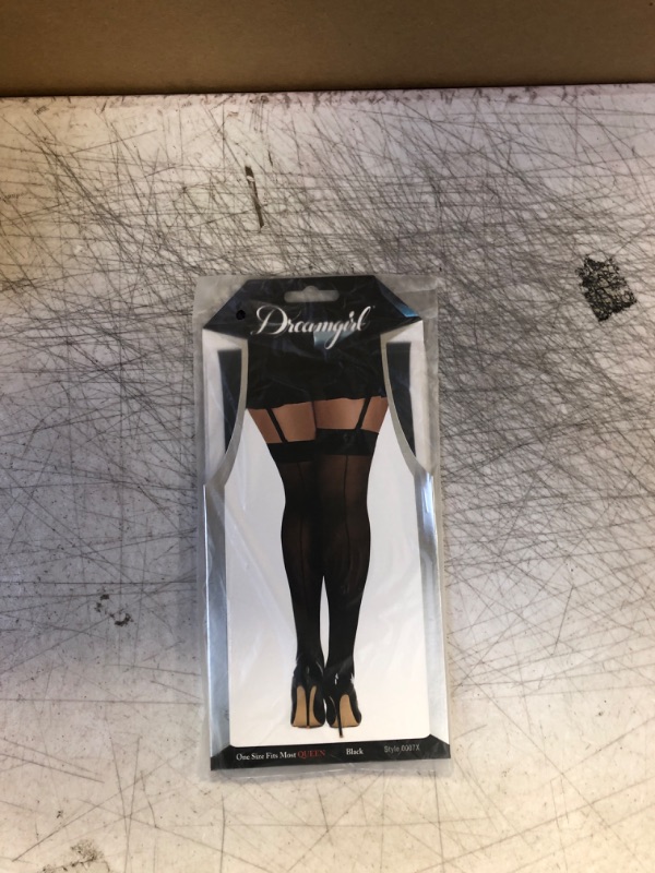 Photo 2 of Dreamgirl Thigh High Stockings With Back Seam 0007X Black