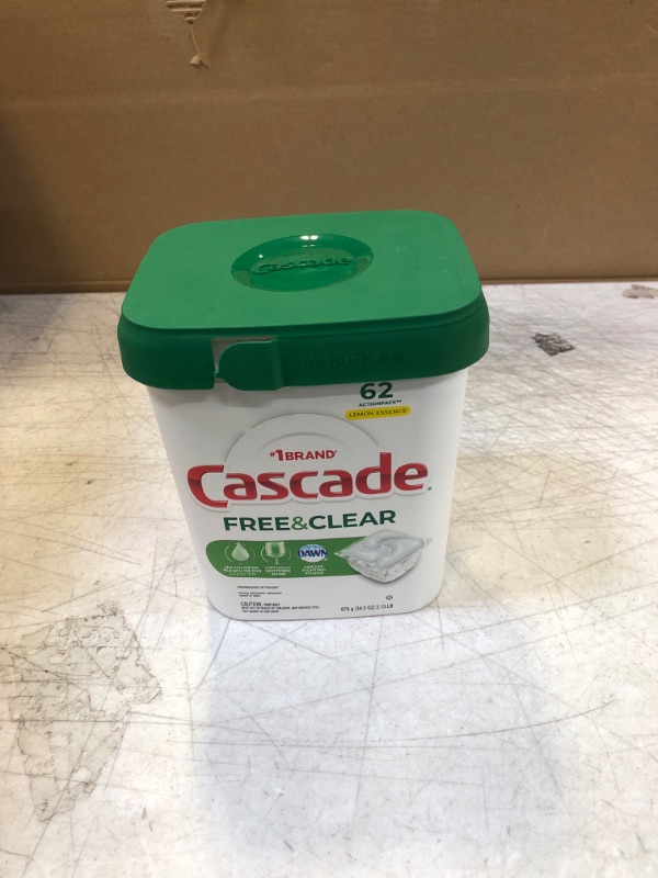 Photo 2 of Cascade Free & Clear ActionPacs, Dishwasher Detergent, Lemon Essence, 62 Count