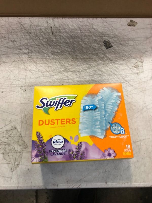 Photo 1 of Swiffer Dusters, Ceiling Fan Duster, Multi Surface Refills with Febreze Lavender, 18 Count 18 Count (Pack of 1) Duster