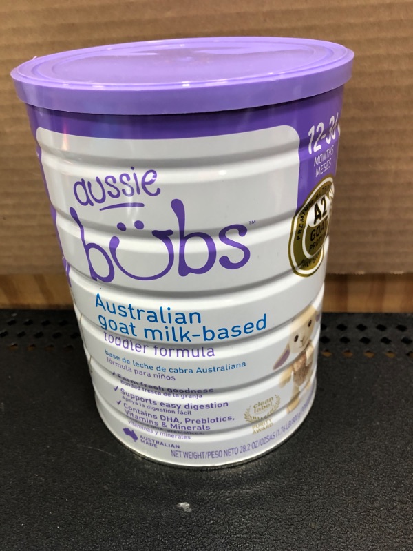 Photo 2 of Aussie Bubs Australian Goat Milk-Based Toddler Formula, For Kids 12-36 months, Made with Fresh Goat Milk, 28.2 oz  EXP 07-05-2024