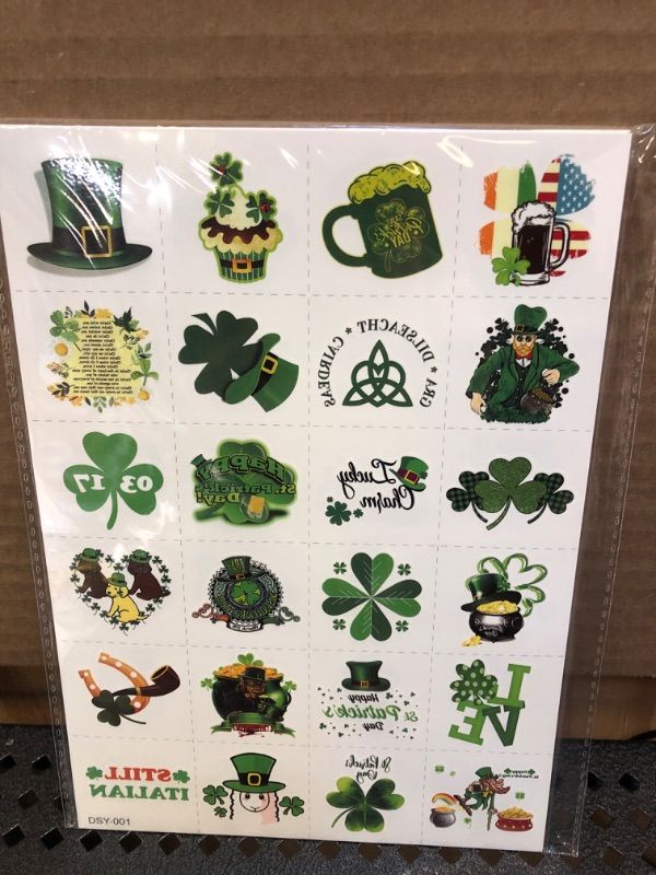 Photo 2 of 
Zomme 192 PCS Unique Design St Patricks Day Tattoos, Include Shamrock Tattoos, Green Temporary Tattoos And St. Patrick's Day Tattoos Stickers, Lucky Clover Temporary Tattoos For Party Favors Accessories Or Irish Party