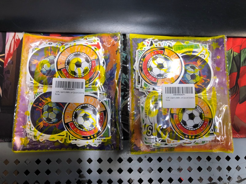 Photo 1 of ++2 PACK++ Soccer Stickers 200PCS Soccer Sports Stickers for Boys, Waterproof Vinyl Stickers for Water Bottles, Kids Stickers Soccer Party Favors Soccer Gifts Stickers for Kids Teens Soccer Lovers