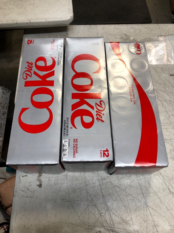 Photo 3 of ++3 CASES+++ Coca-Cola, Diet Coke, 12 oz, 12 count (Pack of 12) 12 Ounce Can (Pack of 12)