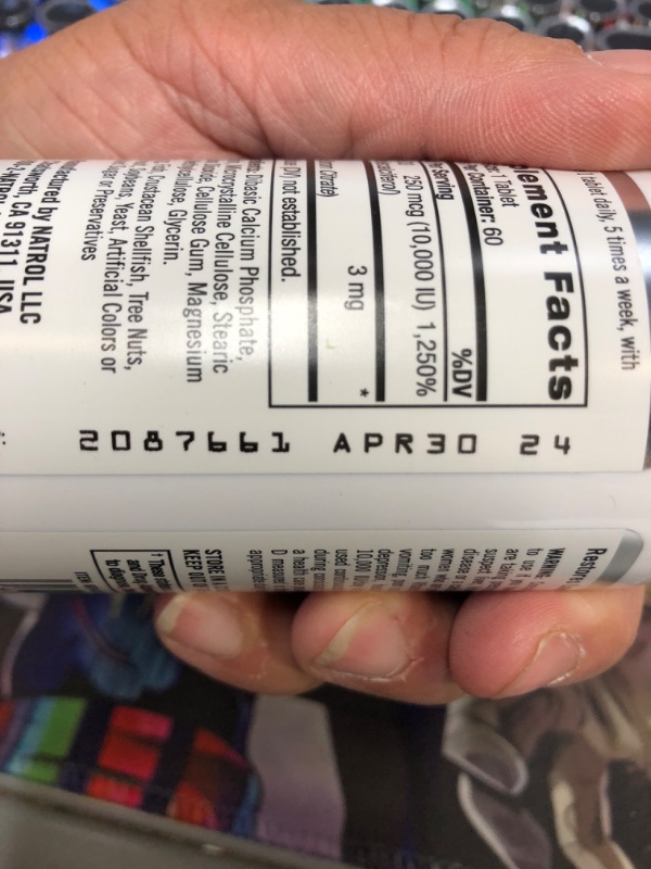 Photo 3 of "Natrol Vitamin D3 10000 Iu Tablets - 60 Ea (Pack of 3)"