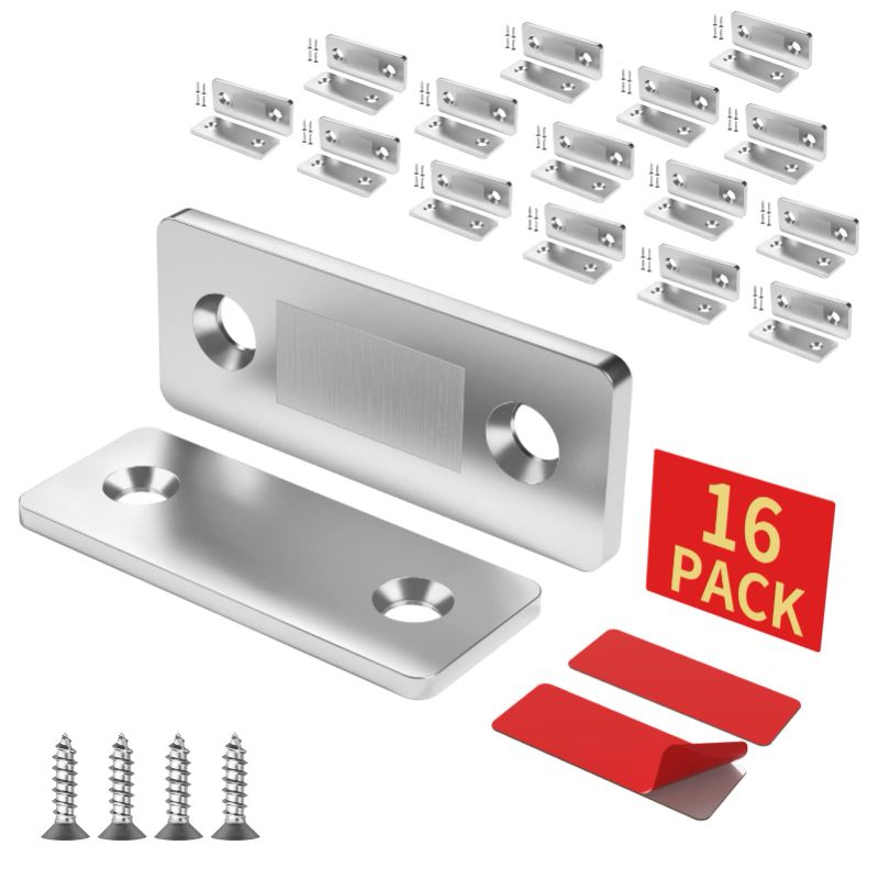 Photo 1 of 16 Pack Cabinet Magnetic Catch Ultra Thin Magnetic Door Catch Adhesive Drawer Magnet Catch for Kitchen Door Closet Drawer Magnetic Cabinet Latch
