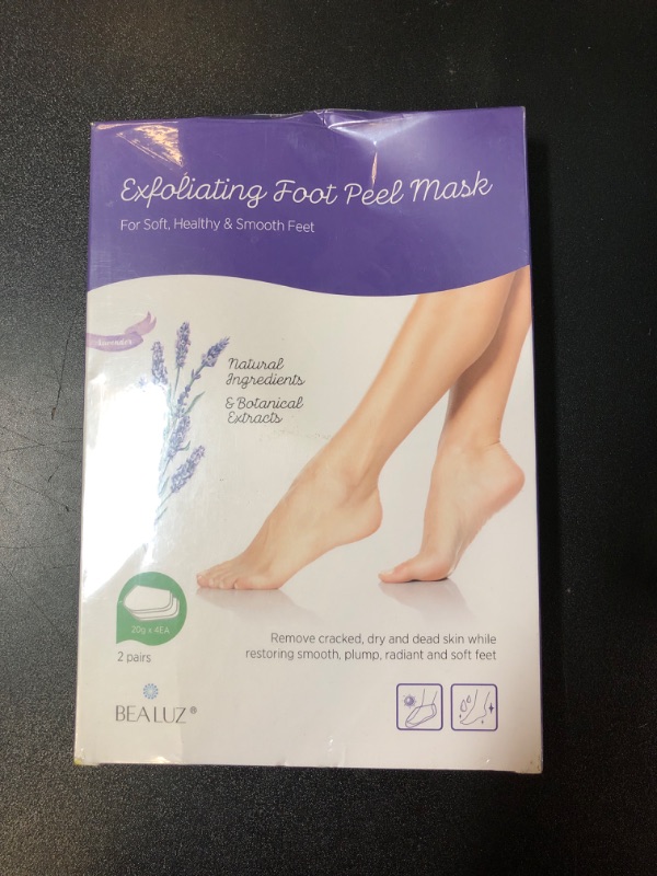 Photo 2 of 2 Pairs Foot Peel Mask Exfoliant for Soft Feet in 1-2 Weeks, Exfoliating Booties for Peeling Off Calluses & Dead Skin, For Men & Women Lavender by BEALUZ
