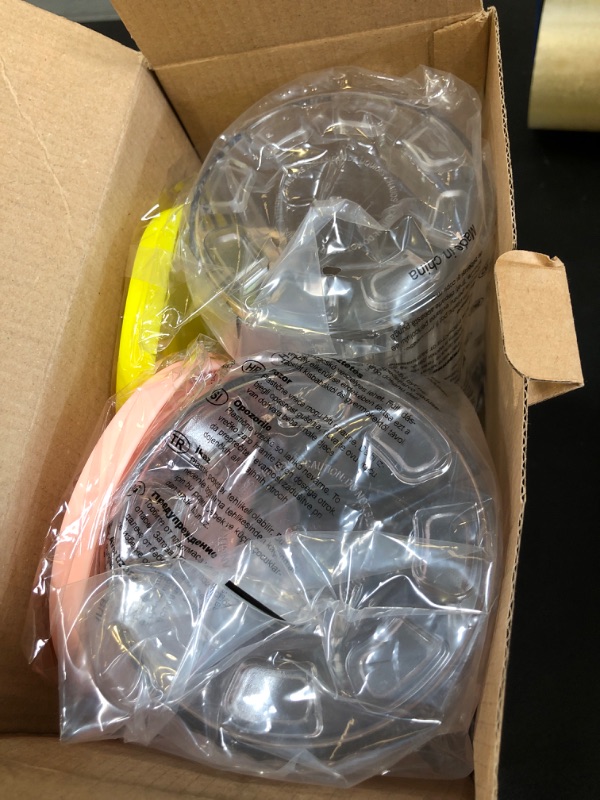 Photo 1 of Replacement Ice Cream Pints with Silicone Lids, Compatible with Ninja Creami Deluxe Ice Cream Maker model: NC500, NC501, NC501H, NC501HBL, NC501HGN, CN501CO. (Yellow/Green/Pink/Grey)