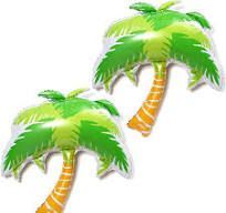 Photo 1 of 2 Pieces 35 Inches Large Palm Trees Balloons, Green Aluminum Foil Coconut Tree Balloon for Hawaiian Luau Beach Tropical Summer Birthday Baby Shower Party Decorations Supplies