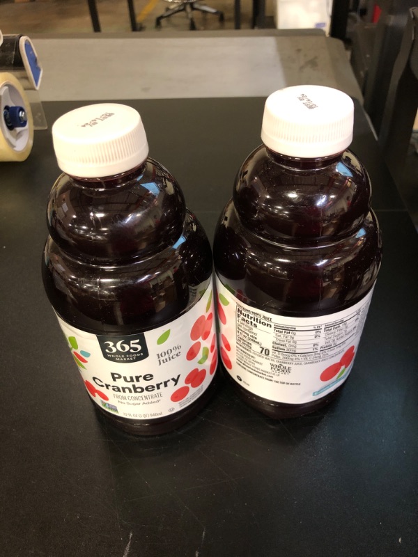 Photo 1 of 365 by Whole Foods Market, Juice Cranberry, 32 Fl Oz 2 BOTTLES 10 16 2024