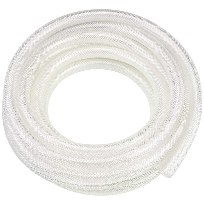 Photo 1 of 1/2" ID x 3/4" OD - 10 Ft High Pressure Braided Clear PVC Vinyl Tubing Flexible Vinyl Tube, Heavy Duty Reinforced Vinyl Hose Tubing, BPA Free and Non Toxic