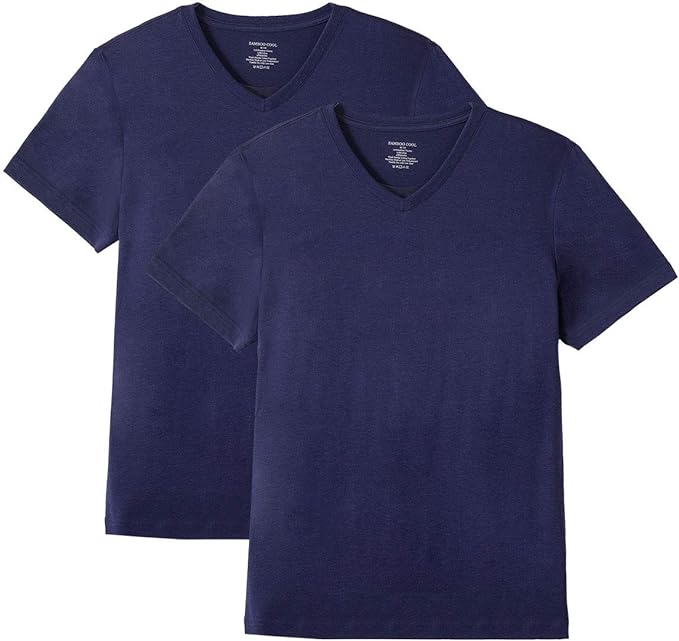 Photo 1 of BAMBOO COOL Men's T-Shirts Solid Short Sleeve V-Neck T-Shirt Multipack Bamboo Viscose T-Shirt for Men
