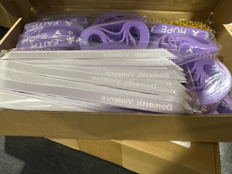 Photo 1 of 150 CT PURPLE BRACELETS AND RIBBONS 