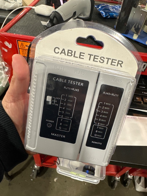 Photo 1 of RJ45 Cable Tester - Network Cable Tester for LAN Phone RJ45 RJ11 RJ12 Cat5 Cat5e Cat6 Cat6a Cat7 Ethernet Cable Tester - Automatic Operation, Remote Testing - Durable and Sturdy White