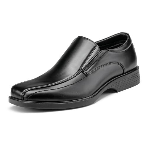 Photo 1 of Bruno Marc Men's Leather Lined Dress Loafers Shoes, Black, Size 8.5W, Cambridgewide-05
