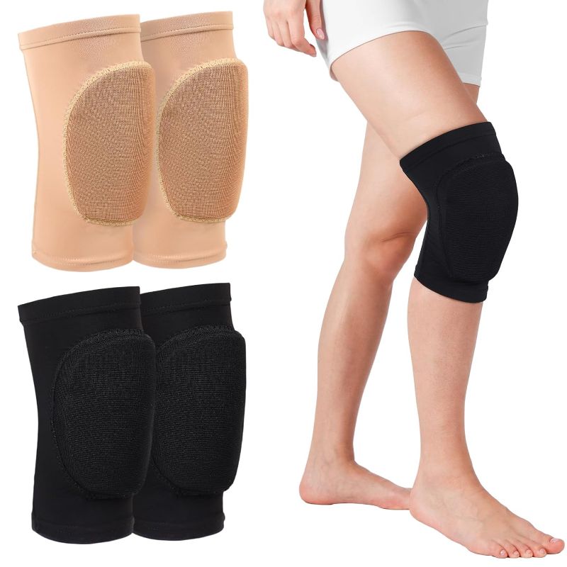 Photo 1 of 2 Pair Volleyball Knee Pads Hard Sponge Dance Knee Pads Padded Knee Brace Volleyball for Adults Teen Big Kid Women Men Basketball Football Pole Dancer Yoga Tennis Running Workout Medium 2 Color