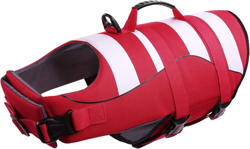 Photo 1 of (S) Dog Life Jacket Adjustable Rip-Stop Dog Life Vests for Water Safety pet Life Vest with Rescue Handle Safety Vest for Swimming Pool Beach Boating