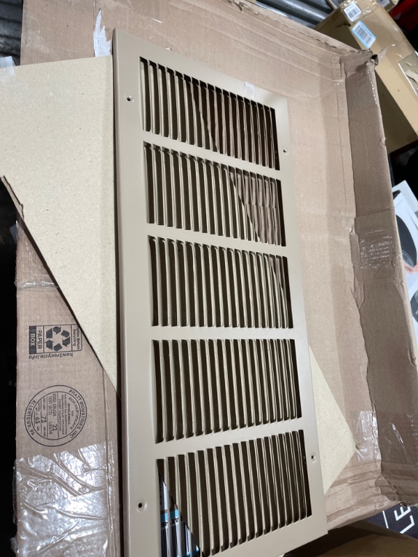 Photo 2 of 16"w X 8"h Steel Return Air Grilles - Sidewall and Ceiling - HVAC Duct Cover - Brown [Outer Dimensions: 17.75"w X 9.75"h] 