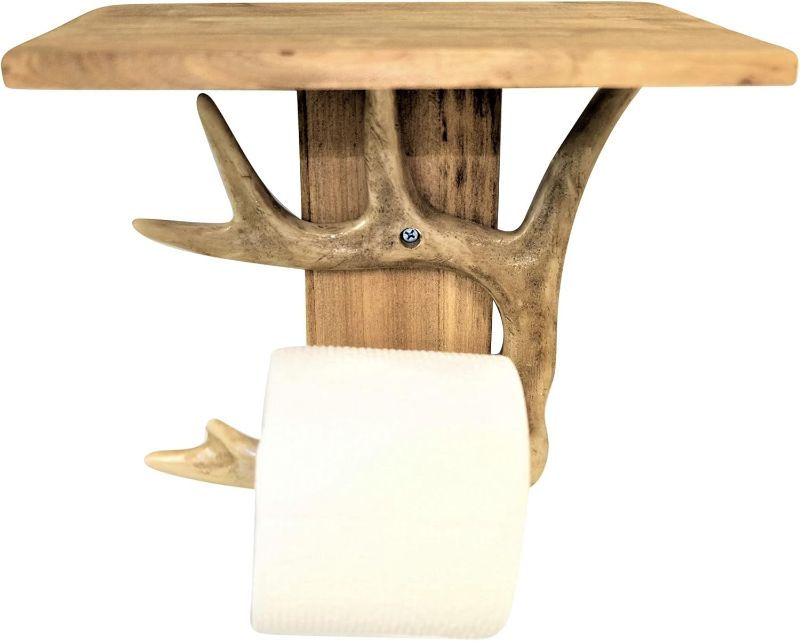 Photo 1 of Antler Toilet Paper Holder with Cell Phone Rest Stand