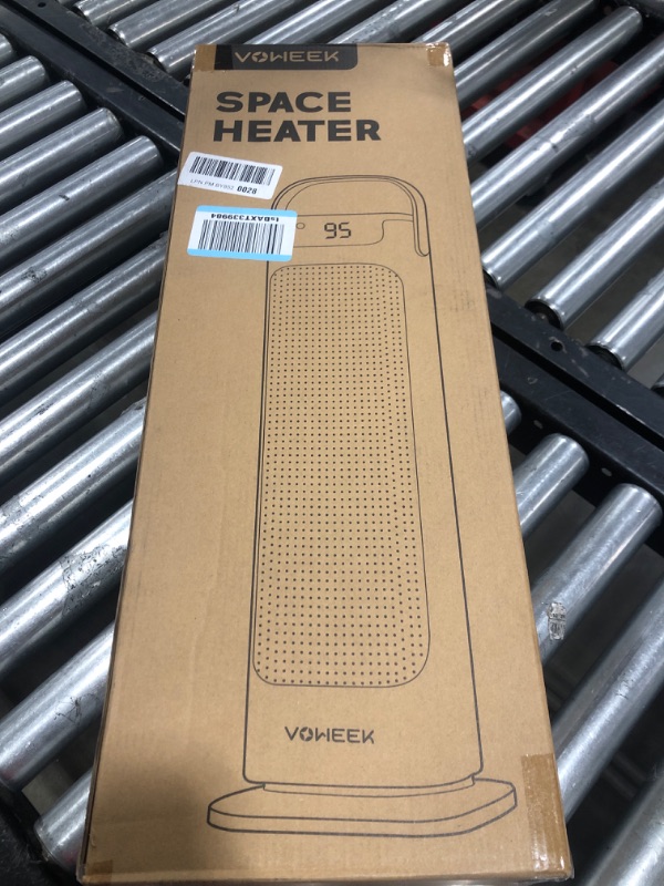 Photo 2 of 24" Space Heater, Voweek 1500W PTC Fast Heating Ceramic Heater for Office, Large Room, Indoor Use, Bedroom, Electric Heater with Thermostat, Remote, 3 Modes, ETL Certified, 12H Timer, 90° Oscillating Black