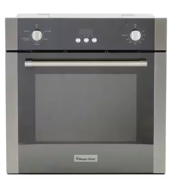 Photo 1 of 24 in. 2.2 cu. ft. Single Electric Wall Oven with Convection in Stainless Steel
