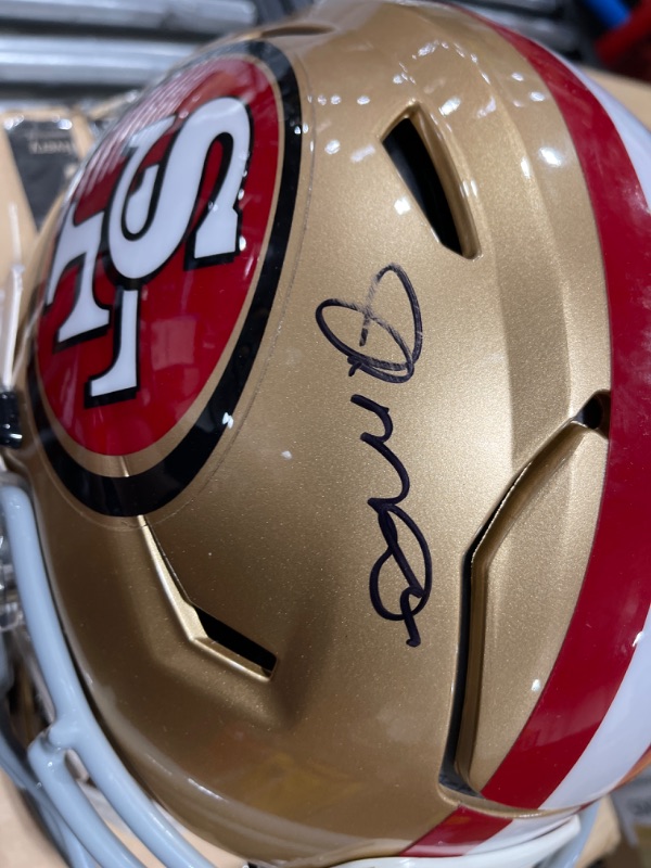 Photo 4 of Joe Montana San Francisco 49ers Signed Autograph Speedflex Full Size Helmet JSA