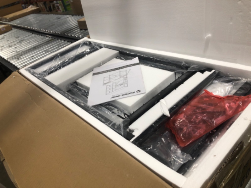 Photo 1 of SUPERJARE Large Bakers Rack with Power Outlets, 6-Tier Microwave Stand, Coffee Bar with 12 S-Shaped Hooks, Kitchen Shelf with Wire Basket, 39.3 x 15.5 x 66.9 Inches, Charcoal Gray