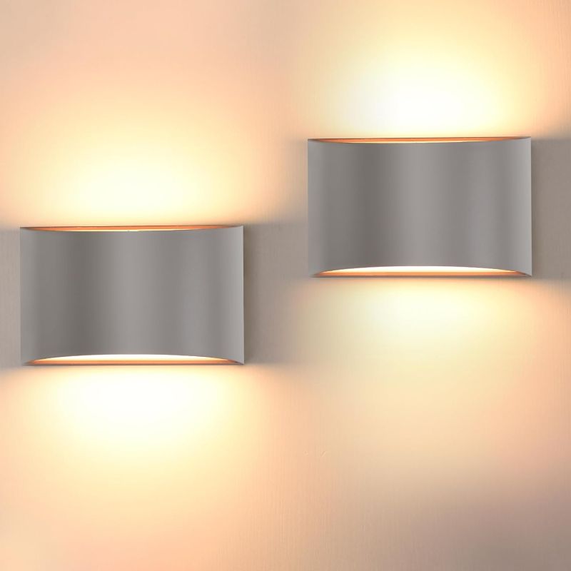 Photo 1 of FUDESY Wall Sconce Indoor Outdoor, 12W G9 Up Down Wall Lights Fixture, IP65 Plastic Wall Mount Lighting Wall Lamp for Living Room Bedroom Hallway Stair Corridor, Gray, 2 Pack (Bulb NOT Included)
