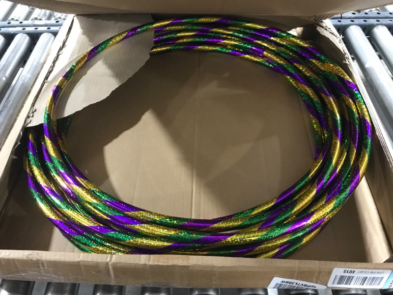 Photo 2 of 24" Hula Hoop - Purple, Green and Gold Glitter (Dozen)--- 12 pack
