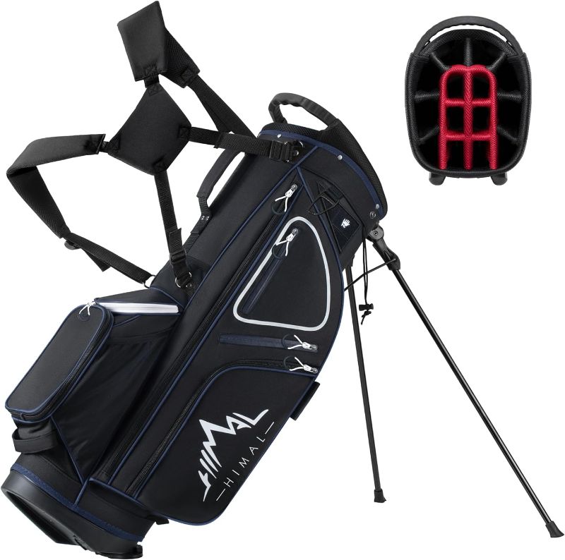 Photo 1 of 14 Way Golf Stand Bag, Golf Bags for Men with Stand, Top Dividers Ergonomic with 10 Pockets Golf Club Bags
