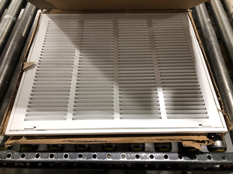 Photo 2 of 18" x 23" [Duct Opening Size] Steel Return Air Filter Grille [Removable Door] for 1-inch Filters | Vent Cover Grill, White |