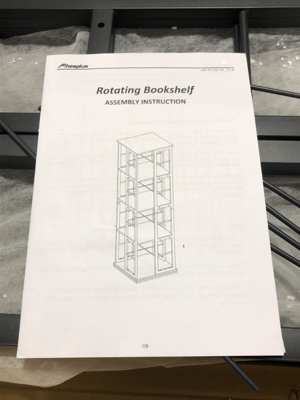 Photo 1 of Aheaplus Rotating Bookshelf, Corner Bookshelf, 360 Display Wood Spinning Bookshelf, Floor Standing Bookcase Narrow Shelf Revolving Organizer Storage Rack for Small Space, Bedroom, Study Room, Grey Oak