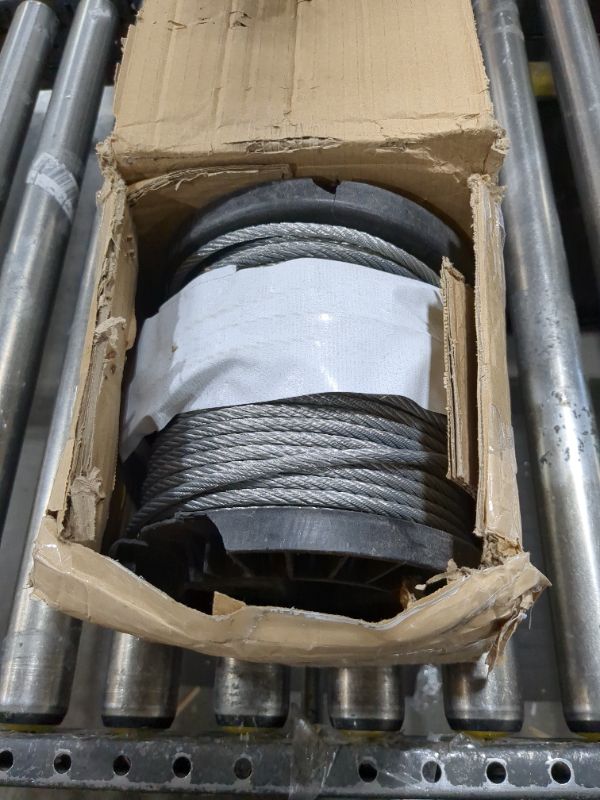 Photo 2 of 1/4" Stainless Steel Cable,7x19 Strand Aircraft Wire Rope,Cable for Heavy Duty Applications,Zip Iine and Outdoor Pulley Cables,Deck Railing, with Gloves,Breaking Strength 6400 Ibs,150FT 1 150FT