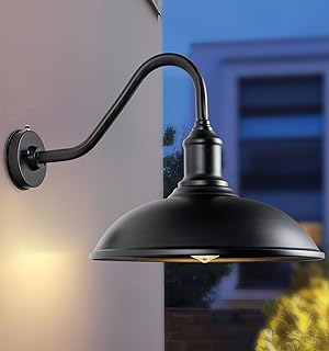 Photo 1 of 15" Large Barn Lights Outdoor Dusk to Dawn Industrial Gooseneck Outdoor Light Waterproof Exteior Wall Mount is Ideal for Farmhouse,Storefront,Sign Lighting
