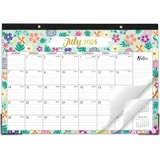 Photo 1 of 2024 Desk Calendar - Desk Calendar 2024, January 2024-December 2024, 12 Monthls Large Desk Calendar, 17" x 12", Corner Protectors, Hanging Holes, Desk/Wall Calendar for Planning and Organizing