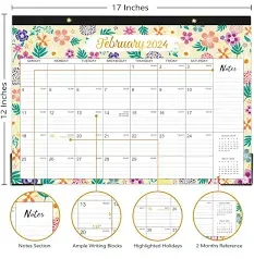 Photo 1 of 2024 Desk Calendar - Desk Calendar 2024, January 2024-December 2024, 12 Monthls Large Desk Calendar, 17" x 12", Corner Protectors, Hanging Holes, Desk/Wall Calendar for Planning and Organizing